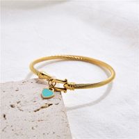 Simple Style Heart Shape Stainless Steel Plating Gold Plated Bangle main image 4