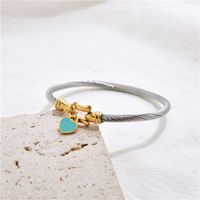 Simple Style Heart Shape Stainless Steel Plating Gold Plated Bangle main image 3