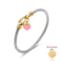Simple Style Heart Shape Stainless Steel Plating Gold Plated Bangle sku image 5