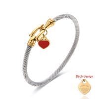 Simple Style Heart Shape Stainless Steel Plating Gold Plated Bangle sku image 6