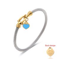 Simple Style Heart Shape Stainless Steel Plating Gold Plated Bangle sku image 7