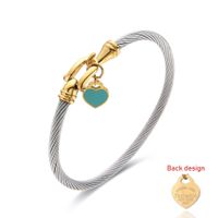 Simple Style Heart Shape Stainless Steel Plating Gold Plated Bangle sku image 8