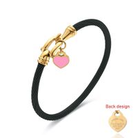Simple Style Heart Shape Stainless Steel Plating Gold Plated Bangle sku image 13