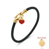 Simple Style Heart Shape Stainless Steel Plating Gold Plated Bangle sku image 14