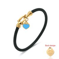 Simple Style Heart Shape Stainless Steel Plating Gold Plated Bangle sku image 15