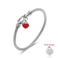Simple Style Heart Shape Stainless Steel Plating Gold Plated Bangle sku image 2