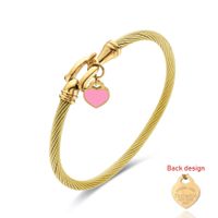 Simple Style Heart Shape Stainless Steel Plating Gold Plated Bangle sku image 17
