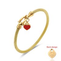 Simple Style Heart Shape Stainless Steel Plating Gold Plated Bangle sku image 18