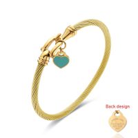 Simple Style Heart Shape Stainless Steel Plating Gold Plated Bangle sku image 20