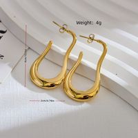 1 Pair Commute Solid Color Plating Stainless Steel 18k Gold Plated Earrings main image 7
