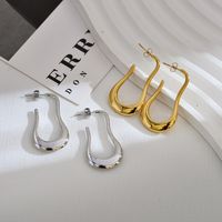 1 Pair Commute Solid Color Plating Stainless Steel 18k Gold Plated Earrings main image 1