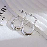 1 Pair Commute Solid Color Plating Stainless Steel 18k Gold Plated Earrings main image 6