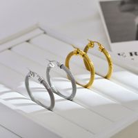 1 Pair Elegant Classic Style Solid Color Plating Stainless Steel 18k Gold Plated Hoop Earrings main image 1