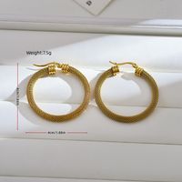 1 Pair Elegant Classic Style Solid Color Plating Stainless Steel 18k Gold Plated Hoop Earrings main image 7