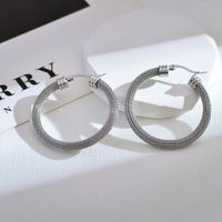 1 Pair Elegant Classic Style Solid Color Plating Stainless Steel 18k Gold Plated Hoop Earrings main image 2