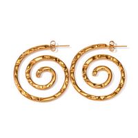 1 Pair Ig Style Round Plating Stainless Steel 18k Gold Plated Drop Earrings main image 2