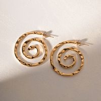 1 Pair Ig Style Round Plating Stainless Steel 18k Gold Plated Drop Earrings main image 3