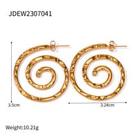1 Pair Ig Style Round Plating Stainless Steel 18k Gold Plated Drop Earrings sku image 1