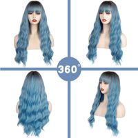 Women's Sweet Masquerade Street High Temperature Wire Bangs Long Curly Hair Wigs main image 3