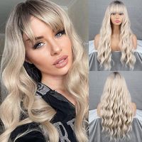 Women's Sweet Masquerade Street High Temperature Wire Bangs Long Curly Hair Wigs sku image 4