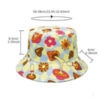 Women's Cute Flower Mushroom Printing Flat Eaves Bucket Hat main image 4