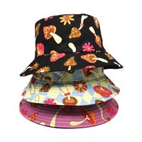 Women's Cute Flower Mushroom Printing Flat Eaves Bucket Hat main image 1