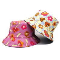 Women's Cute Flower Mushroom Printing Flat Eaves Bucket Hat main image 2