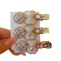 Modern Style Bear Alloy Plating Inlay Crystal Rhinestones Hair Clip main image 4