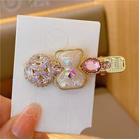 Modern Style Bear Alloy Plating Inlay Crystal Rhinestones Hair Clip sku image 2