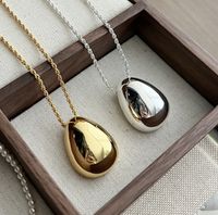Simple Style Water Droplets Metal Plating Women's Pendant Necklace 1 Piece main image 2