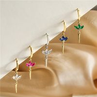 1 Pair Sweet Geometric Plating Inlay Copper Zircon 18k Gold Plated Earrings main image 1
