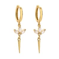 1 Pair Sweet Geometric Plating Inlay Copper Zircon 18k Gold Plated Earrings main image 4