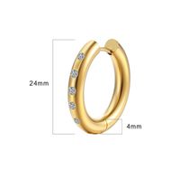 1 Pair Simple Style Classic Style Solid Color Plating Inlay Titanium Steel Rhinestones 18k Gold Plated Earrings main image 3