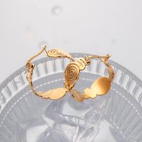 1 Pair IG Style Simple Style Swirl Pattern 316 Stainless Steel  18K Gold Plated Earrings main image 3