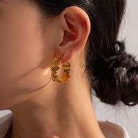 1 Pair IG Style Simple Style Swirl Pattern 316 Stainless Steel  18K Gold Plated Earrings main image 1