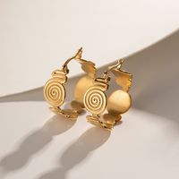 1 Pair IG Style Simple Style Swirl Pattern 316 Stainless Steel  18K Gold Plated Earrings main image 4