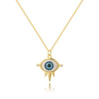 Hip-hop Retro Eye Copper Gold Plated Pendant Necklace In Bulk main image 5