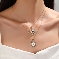 Hip-hop Retro Eye Copper Gold Plated Pendant Necklace In Bulk main image 4