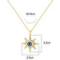 Hip-hop Retro Eye Copper Gold Plated Pendant Necklace In Bulk main image 3