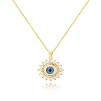 Hip-hop Retro Eye Copper Gold Plated Pendant Necklace In Bulk main image 2