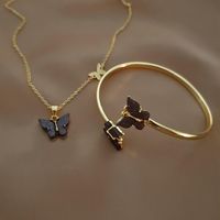 Einfacher Stil Römischer Stil Britischer Stil Schmetterling Legierung Frau Ringe Armbänder Halskette main image 5