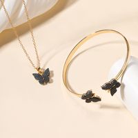 Simple Style Roman Style British Style Butterfly Alloy Women's Rings Bracelets Necklace sku image 2
