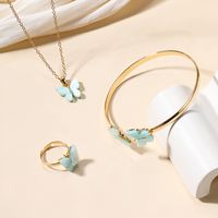 Simple Style Roman Style British Style Butterfly Alloy Women's Rings Bracelets Necklace main image 1