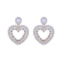 1 Pair Elegant Streetwear Heart Shape Alloy Drop Earrings sku image 1