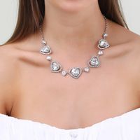 Elegant Lady Heart Shape Alloy Inlay Rhinestones Women's Necklace main image 5