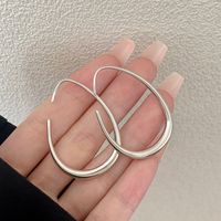 1 Paire Style Simple Les Gouttelettes D'eau Placage Argent Sterling Des Boucles D'oreilles sku image 1