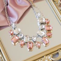 Lady Solid Color Alloy Inlay Artificial Crystal Women's Necklace main image 1