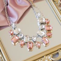 Lady Solid Color Alloy Inlay Artificial Crystal Women's Necklace main image 6