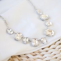 Lady Solid Color Alloy Inlay Artificial Crystal Women's Necklace main image 5