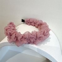 Casual Solid Color Gauze Pleated Hair Band sku image 2